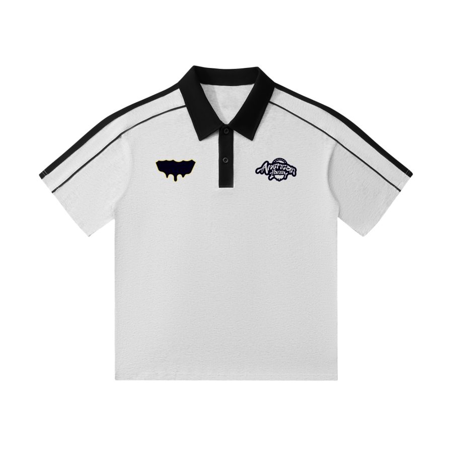 Contrast Collar Short-Sleeve Polo Shirt