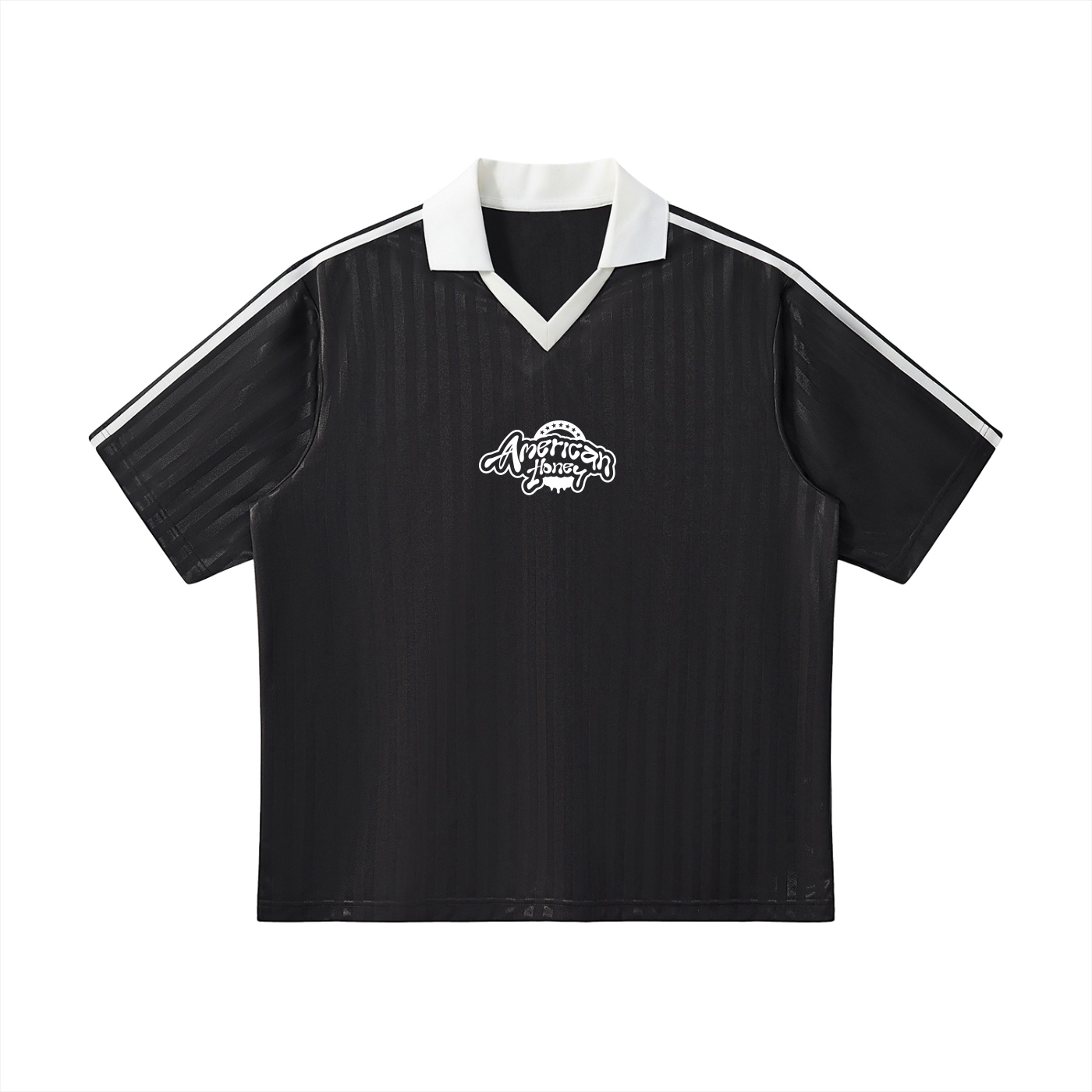 Contrast Collar Striped Soccer Jersey